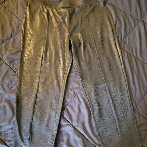 Black Reptile Skin Pants